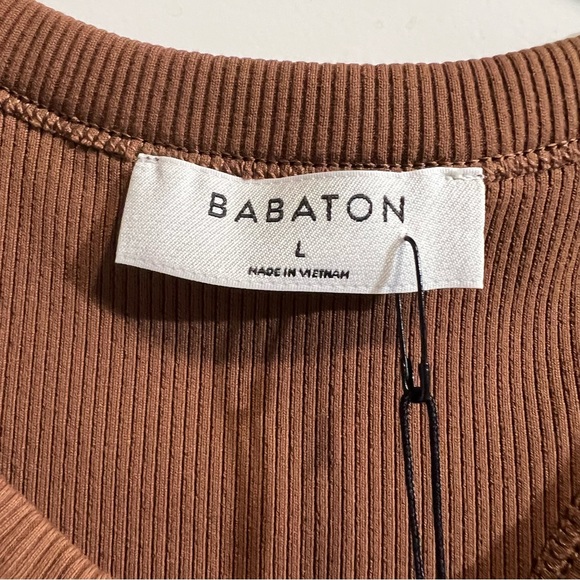 Aritzia Babaton Sculpt Ribbed Racerback Mini Dress in Brown, Size L - Picture 17 of 17